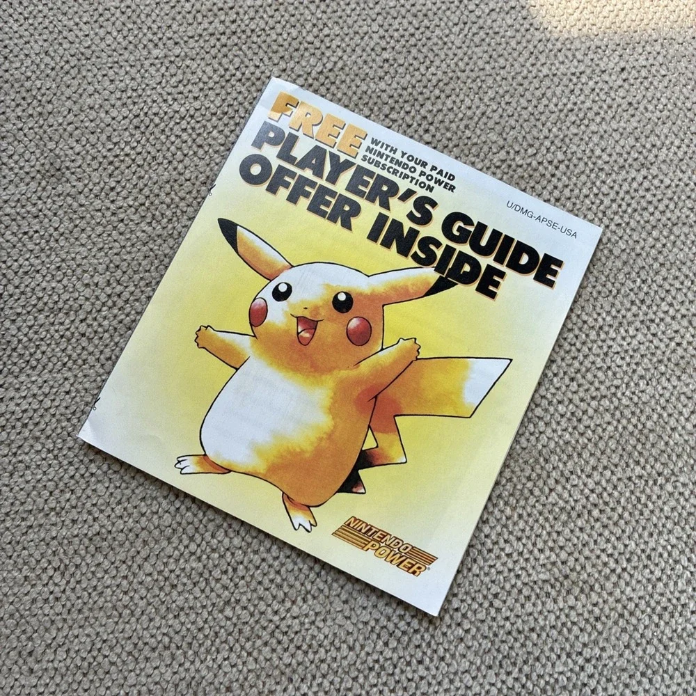 Pokémon Yellow Nintendo Power Player's Guide Offer Insert DMG-APSE-USA